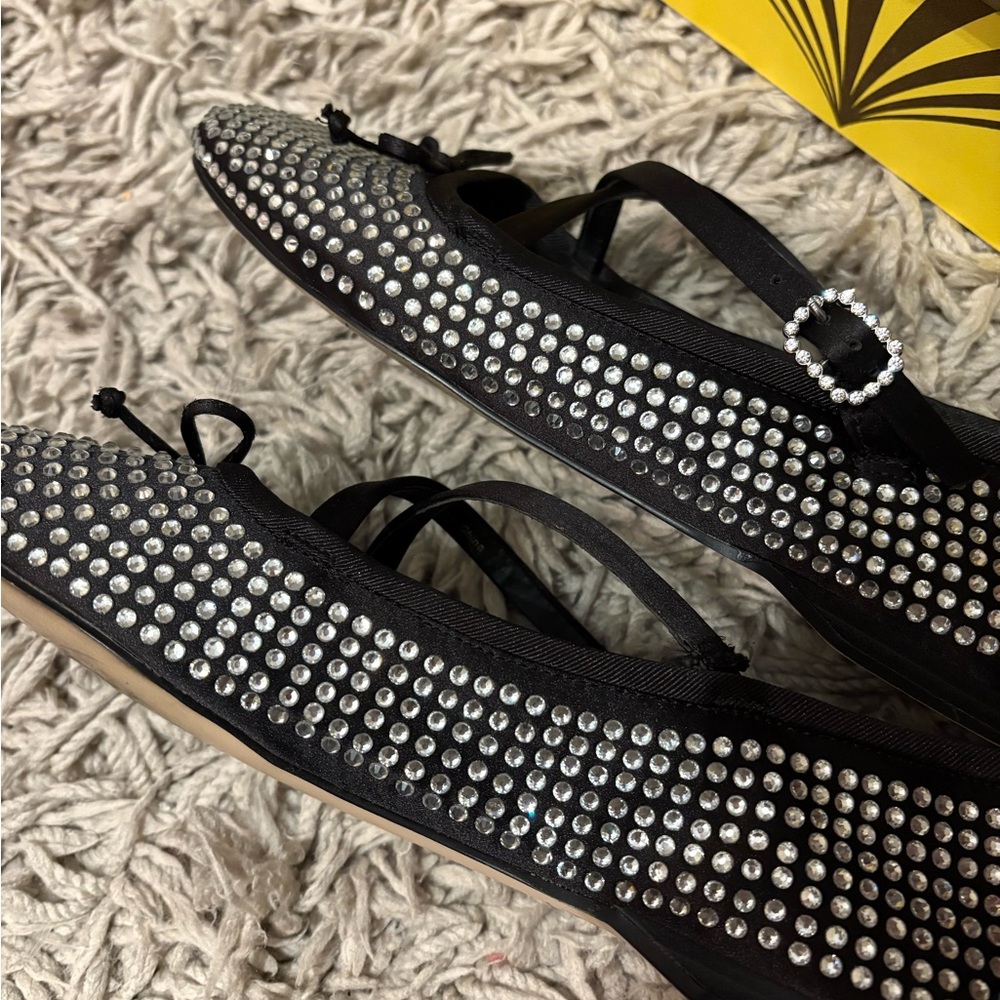 NIB Circus NY by Sam Edelman Ziri Jewel Black Studded Ballet Flats - Picture 5 of 6